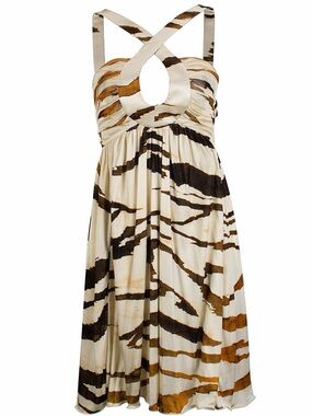Vintage Roberto Cavalli Zebra-Print Midi Dress
